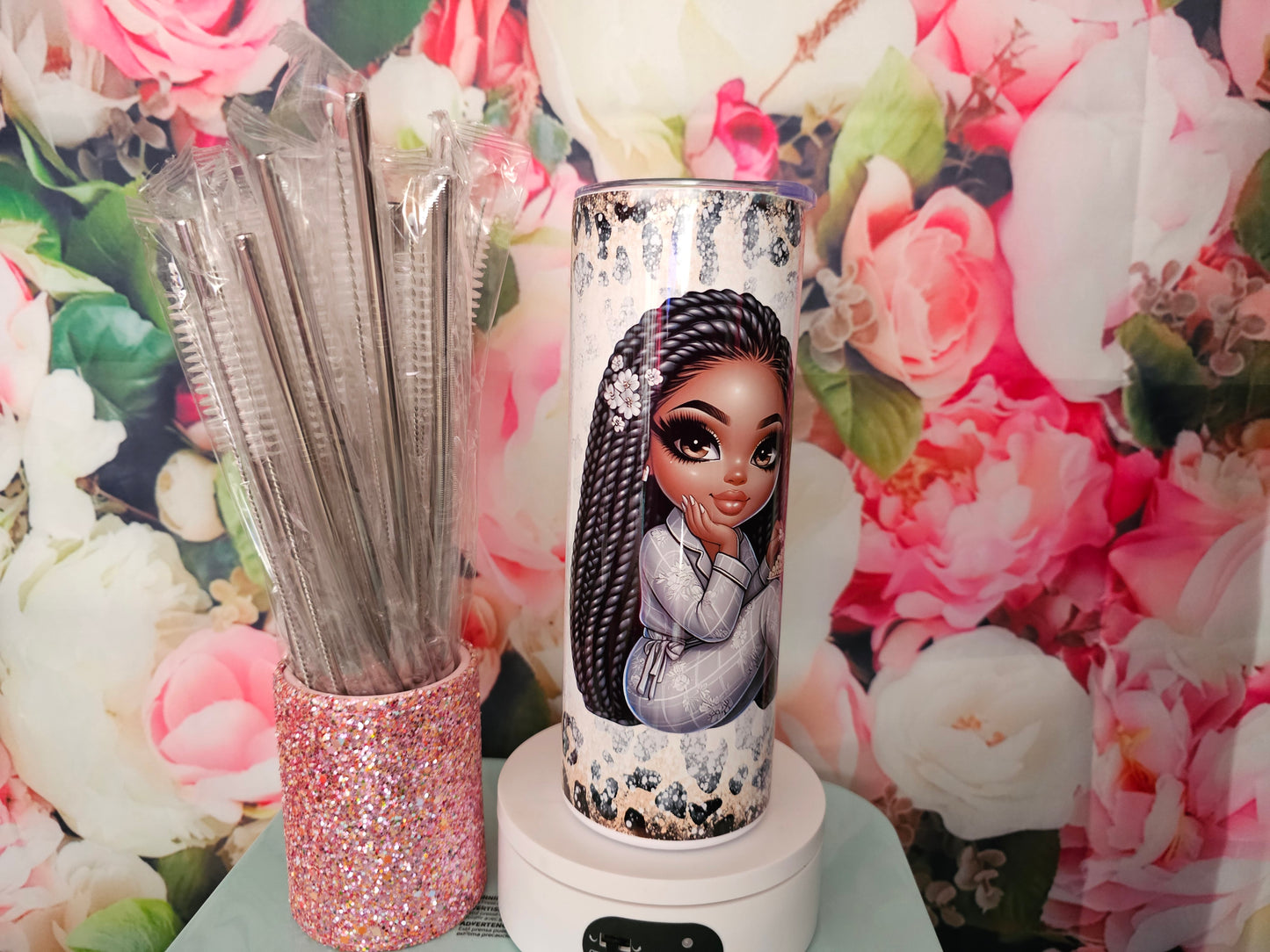Chibi Girls W Popcorn Tumbler Design
