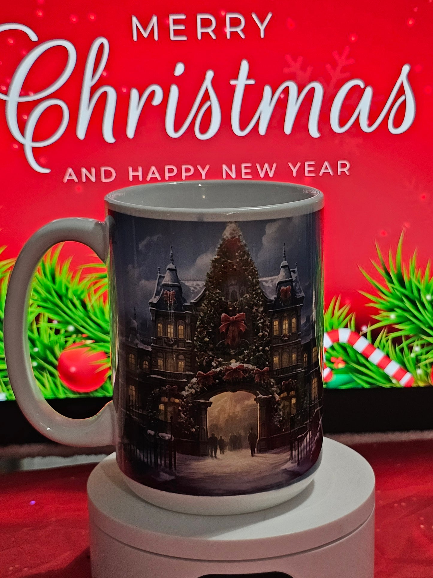 Christmas Town Hall Mug 15 oz