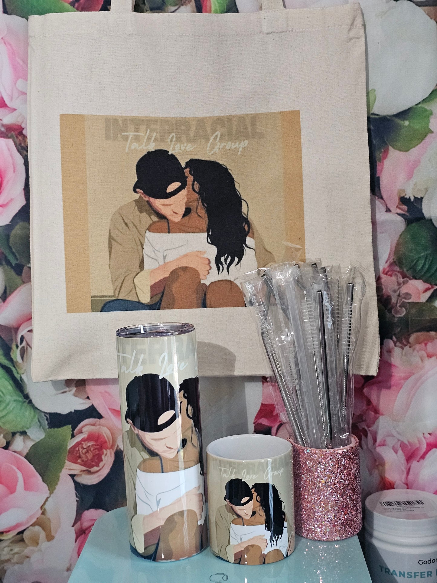 Interracial Talk Love Group Tote