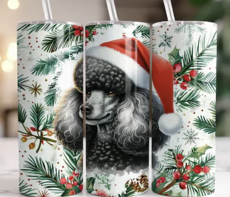 Christmas Dogs with Santa hats