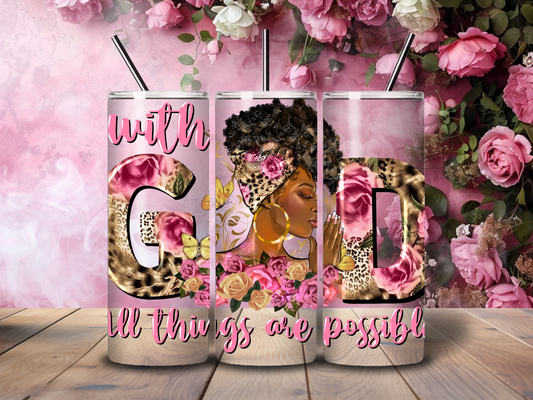 With GOD all things are Possible pink